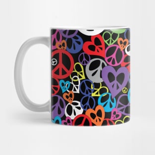 Round and Heart Shaped Peace Signs. Mug